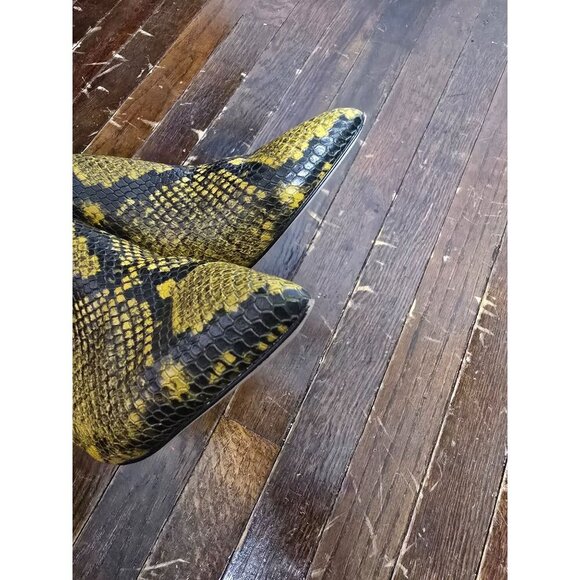 Joie Rines Pump Mustard Yellow Python Snakeskin sz 38 - Picture 8 of 13
